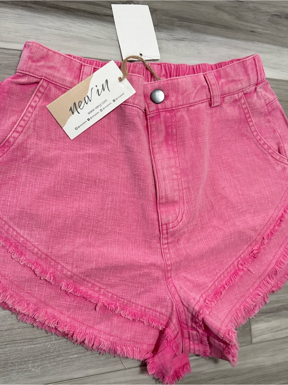 New with tags
Very J Barbie Pink Frayed Shorts